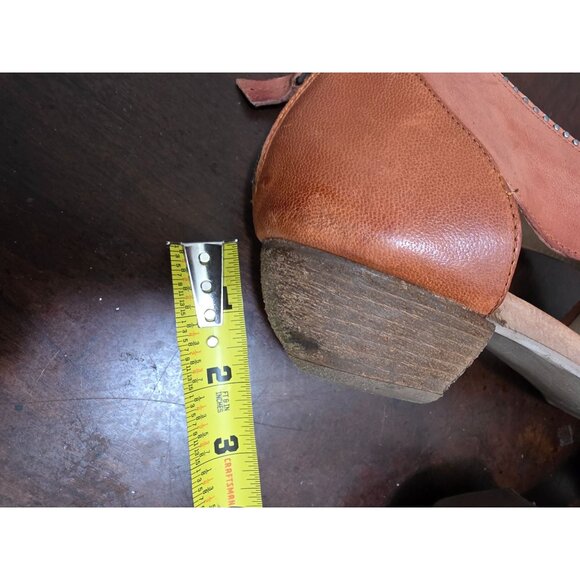 Miz Mooz Women's Orange Leather Sandals Back Zipper & Studded Details Size 42 US - Picture 12 of 15